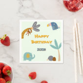 Serviette En Papier Deux Wild 2e anniversaire Safari Animaux mignons (En situation)