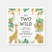 Serviette En Papier Deux Wild Jungle Safari 2e fête d'anniversaire (Devant)