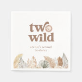 Serviette En Papier Deux Wild Retro Neutral Feuilles Anniversaire (Devant)