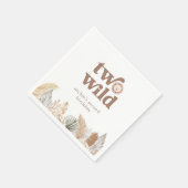Serviette En Papier Deux Wild Retro Neutral Feuilles Anniversaire (Coin)