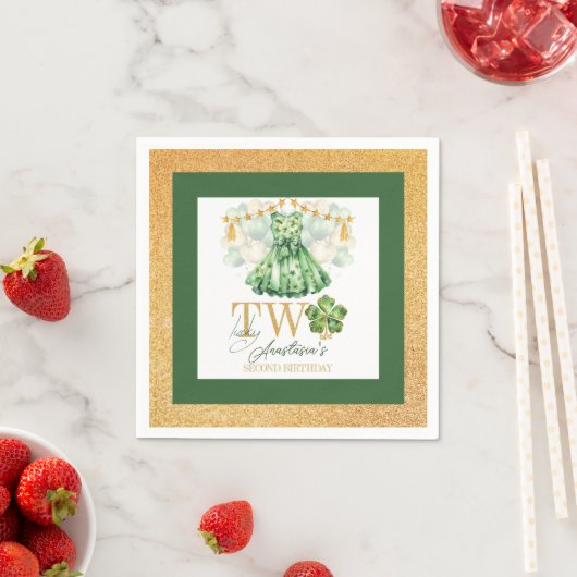 Serviette En Papier Deuxième anniversaire Saint Patrick's Day Personna (En situation)