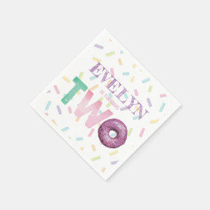 Serviette En Papier Deuxième fête de l'anniversaire Doughnut Personnal