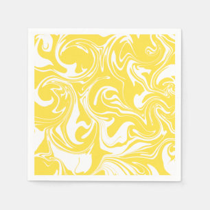 Serviette En Papier Déversement - Citron jaune et blanc