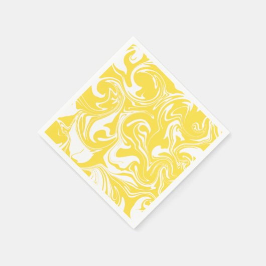 Serviette En Papier Déversement - Citron jaune et blanc (Coin)