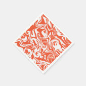 Serviette En Papier Déversement - Orange et blanc (Coin)