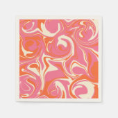 Serviette En Papier Déversement - rose, orange et crème (Devant)