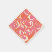 Serviette En Papier Déversement - rose, orange et crème (Coin)