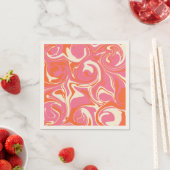 Serviette En Papier Déversement - rose, orange et crème (En situation)