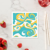 Serviette En Papier Déversement - Turquoise et Jaune (En situation)