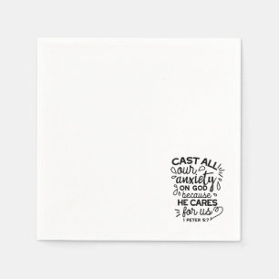 Serviette En Papier Déversez toute votre anxiété – 1 Pierre 5:7 Verset