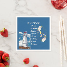 Serviette En Papier Devis de Fête des pères du phare papa Daughter Bon