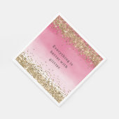 Serviette En Papier Devis de Parties scintillant Gold Sparkle Pink Omb (Coin)