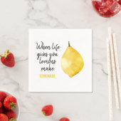 Serviette En Papier Devis jaune citron amusant (En situation)