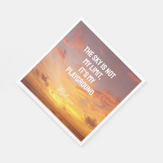 Serviette En Papier Devis Sky de nom personnalisé (Coin)