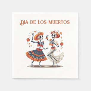 Serviette En Papier Dia de los Muertos dansant squelettes personnalisa