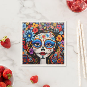 Serviette En Papier Dia de Muertos ☠️ La Calavera Catrina
