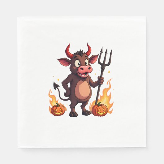 Serviette En Papier Diable Vache mal (Devant)