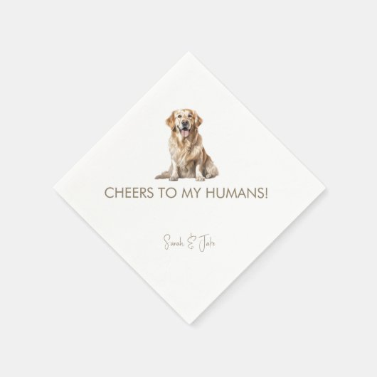 Serviette En Papier Diagonal Bravo à mes humains Custom Pet Mariage (Coin)