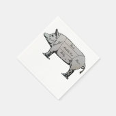 Serviette En Papier Diagramme de cochon du boucher (Coin)