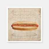 Serviette En Papier Diagramme rétro de chien chaud (Devant)