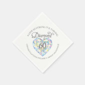 Serviette En Papier Diamant 60e Anniversaire coeur art nom serviettes (Coin)