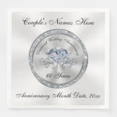 Serviette En Papier Diamant, 60e Anniversaire serviettes personnalisée (Devant)
