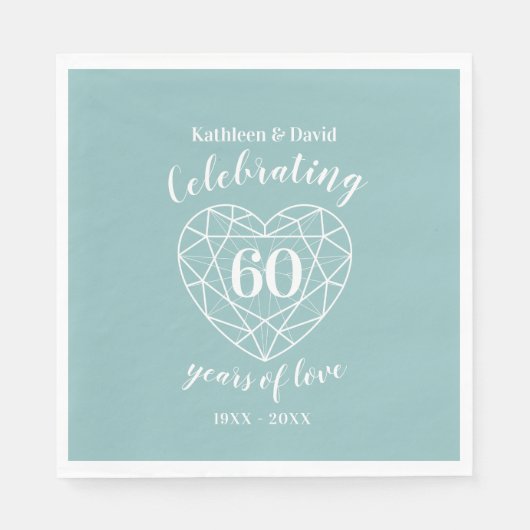 Serviette En Papier Diamant célébrant 60 ans de serviettes de fête d'a (Devant)