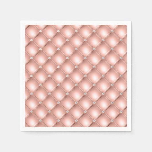 Serviette En Papier Diamant courbé Rose brillant Or rose luxueux (Devant)