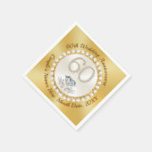 Serviette En Papier Diamant étonnant, 60e anniversaire Mariage serviet (Coin)