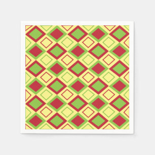 Serviette En Papier Diamant Géométrique Rouge Vert Fête