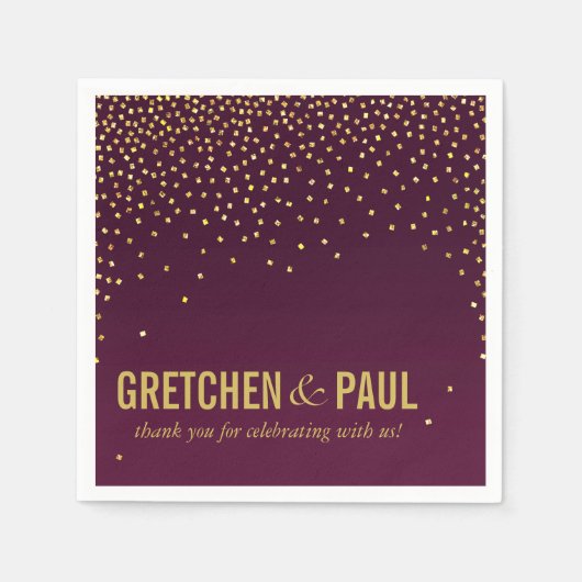 Serviette En Papier Diamants dans le Sky Cocktail Party | aubergine (Devant)