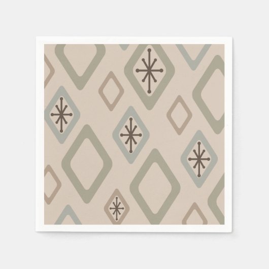 Serviette En Papier Diamants du milieu du siècle Neutres souples (Devant)