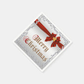 Serviette En Papier Diamants glamour et rouge soie soie bow Noël (Coin)
