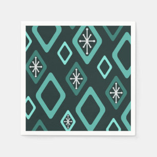 Serviette En Papier Diamants Mid Century Sarcelle