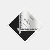 Serviette En Papier Diamants mousseux et Bow argenté 55e anniversaire (Coin)