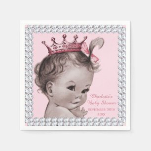 Serviette En Papier Diamants personnalisés de Faux de princesse baby