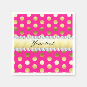 Serviette En Papier Diamants Pois à huile rose chaud