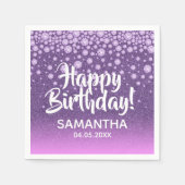 Serviette En Papier Diamants roses violet rose parties scintillant Joy (Devant)