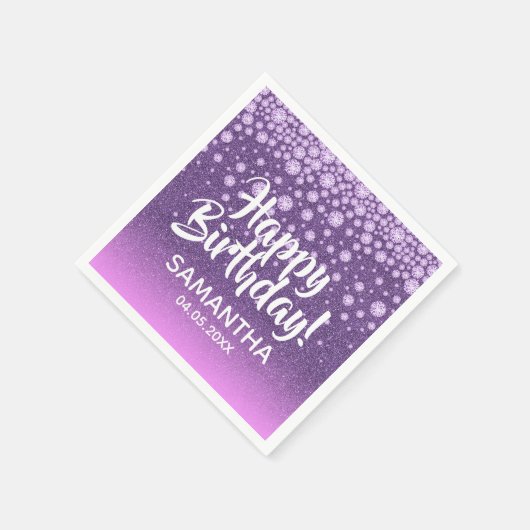 Serviette En Papier Diamants roses violet rose parties scintillant Joy (Coin)