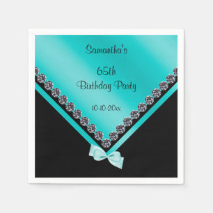 Serviette En Papier Diamants scintillants et anniversaire d'arc