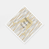 Serviette En Papier Diamond Champagne Glass Happy New Year Silver Gold (Coin)