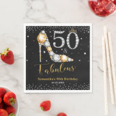Serviette En Papier Diamond Parties scintillant Cinquante et fabuleux  (En situation)
