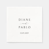Serviette En Papier Diane Contemprary Chic Mariage moderne (Devant)