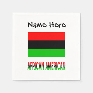 Serviette En Papier Diaspora africaine ou Drapeau américain noir perso