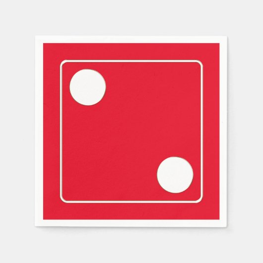 Serviette En Papier DICE numéros de pips blanc 2 + votre backgr. (Devant)