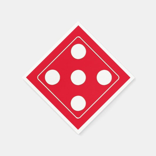 Serviette En Papier DICE numéros de pips blanc 5 + votre backgr. (Coin)