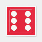 Serviette En Papier DICE numéros de pips blanc 6 + votre backgr. (Devant)