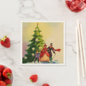 Serviette En Papier Dickens style Christmas Illustration (En situation)