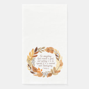 Serviette En Papier Dieu a créé le bien Thanksgiving Wreath Neutre
