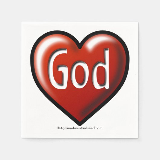 Serviette En Papier Dieu aime coeur (Devant)